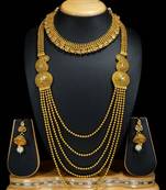Royal Copper Golden Combo Jewelry Necklace Set