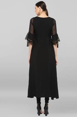 Janasya Black printed crepe ethnic-kurtis 5