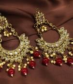 Designer Marron Antique Gold Plated AD Zircon Bead Drop Earrings