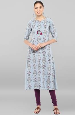 Janasya Grey printed crepe ethnic-kurtis 2