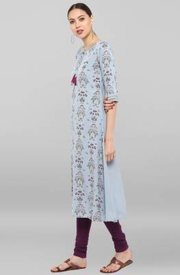 Janasya Grey printed crepe ethnic-kurtis 3