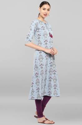 Janasya Grey printed crepe ethnic-kurtis 4