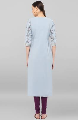 Janasya Grey printed crepe ethnic-kurtis 5