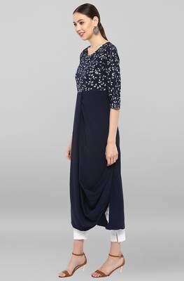 Janasya Dark-blue printed crepe ethnic-kurtis 3