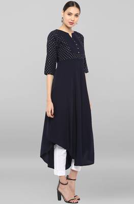 Janasya Blue printed crepe ethnic-kurtis 4
