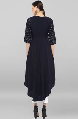 Janasya Blue printed crepe ethnic-kurtis 5