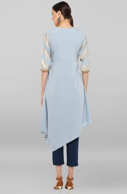 Janasya Grey printed crepe ethnic-kurtis 5