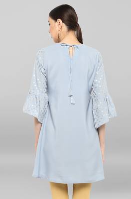 Janasya Grey printed crepe ethnic-kurtis 5