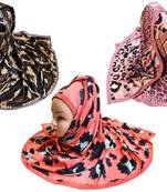 Justkartit Organic Lycra Stretchable Outdoor Wear Printed Hijab Scarf Dupatta For Women (Pack Of 3)