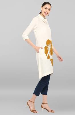 Janasya Off-white printed rayon ethnic-kurtis 4