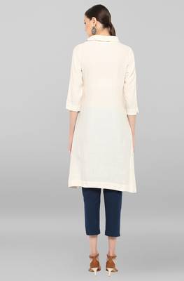 Janasya Off-white printed rayon ethnic-kurtis 5
