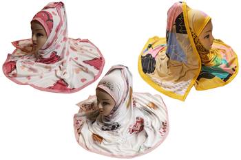 Justkartit Women'S Festive Wear Organic Lycra Stretchable Printed Hijab Scarf Dupatta (Pack Of 3) 1