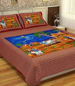Multicolor Cotton Double Bedsheets
