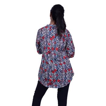 Blue printed rayon embroidered-kurtis 3