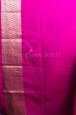 Beige And Pink Banarasi With Woven Zari Border 2