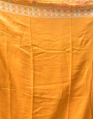 Yellow Printed Chanderi Silk Saree With Blouse 5