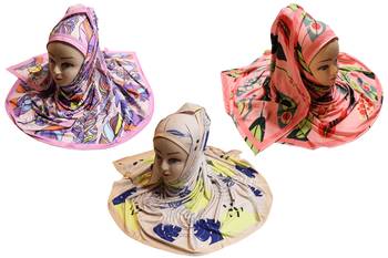 Justkartit Women'S Organic Lycra Stretchable Party Wear Printed Hijab Scarf Dupatta (Pack Of 3) 1