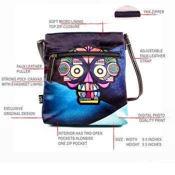 Blue Sling Bag - Techy Skull 3