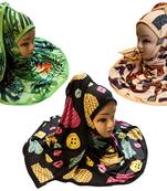 Justkartit Women'S Organic Lycra Stretchable Printed Hijab Scarf Dupatta (Pack Of 3)