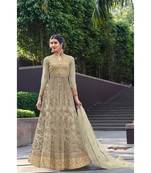 green embroidered santoon semi stitched salwar with dupatta