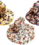 Justkartit Women'S Organic Jersey Stretchable Material Printed Hijab Scarf Dupatta (Pack Of 3)