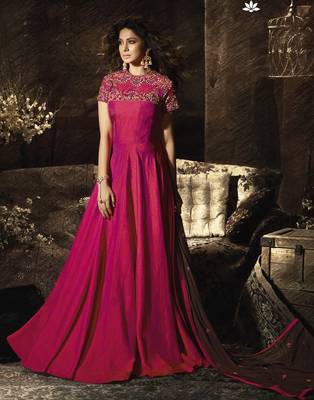 Pink embroidered banarasi salwar 1