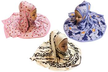 Justkartit Women'S Daily Wear Organic Lycra Stretchable Printed Hijab Scarf Dupatta (Pack Of 3) 1