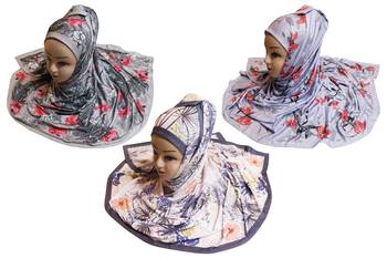 Justkartit Women'S Organic Jersey Stretchable Printed Hijab Scarf Dupatta (Pack Of 3) 1