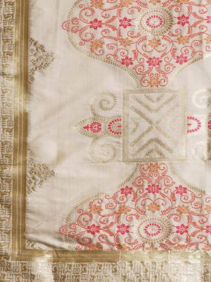 Sutram Women's Banarasi Grey Silk Dupatta 2