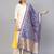 Sutram Women's Banarasi Blue Silk Dupatta