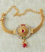 Lalso Designer Multicolour Ball Chain Gold Plated Kundan 1pc Bajuband Armlet Jewelry Wedding Festival - LSBB03_MG