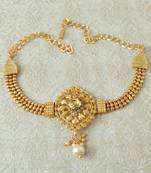 Lalso Designer LCT Ball Chain Gold Plated Kundan 1pc Bajuband Armlet Jewelry Wedding Festival - LSBB04_LCT