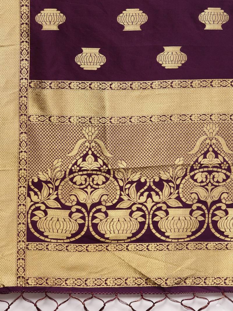 Sutram Women's Banarasi Pink Silk Dupatta