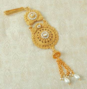 Lalso Designer White Gold Plated Kundan Single Juda Kamarband Waistbelt Hip Jewelry Wedding Festival - LSJ11_WT 1