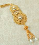 Lalso Designer White Gold Plated Kundan Single Juda Kamarband Waistbelt Hip Jewelry Wedding Festival - LSJ11_WT