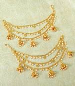 Lalso Designer Bahubali Style Golden Copper Brass Ear Chain Kaan Chain - LEC12_LCT