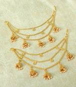 Lalso Designer Bahubali Style Golden Copper Brass Ear Chain Kaan Chain - LEC11_LCT