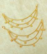 Lalso Designer Bahubali Style Golden Copper Brass Ear Chain Kaan Chain - LEC09_LCT