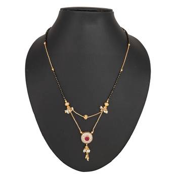 Pink diamond mangalsutra 1