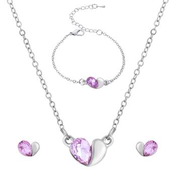 Silver crystal jewellery-combo 1