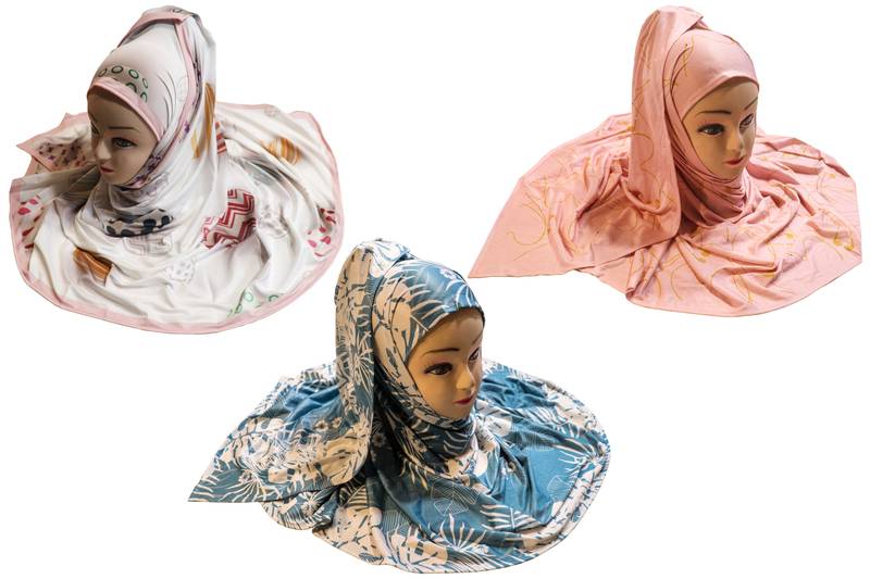 Justkartit Women'S Organic Jersey Stretchable Material Occasion Wear Printed Hijab Scarf Dupatta (Pack Of 3)