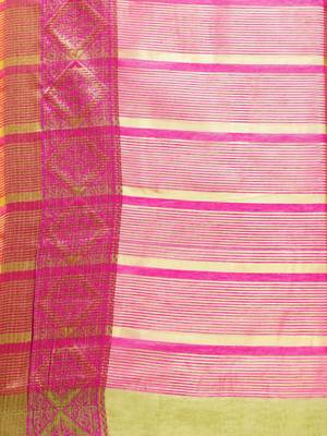 Kimisha Women's Green Jacquard Cotton Silk Saree With Designer Pallu 4