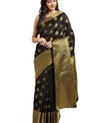 Kimisha Women's Black Jacquard Banarasi Silk Saree With Rich Pallu