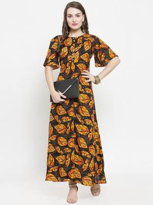 Black woven rayon kurtas-and-kurtis 1