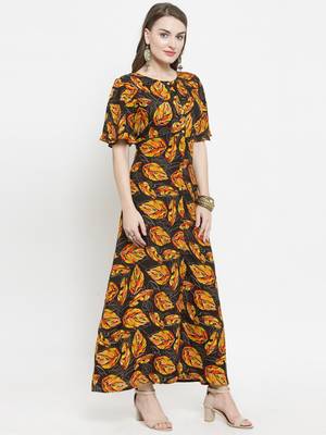 Black woven rayon kurtas-and-kurtis 5