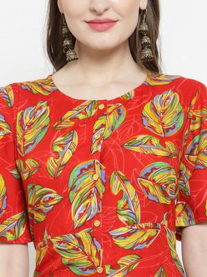 Red woven rayon kurtas-and-kurtis 2