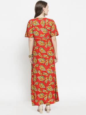 Red woven rayon kurtas-and-kurtis 3