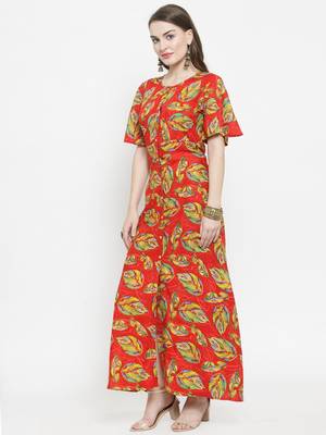 Red woven rayon kurtas-and-kurtis 4