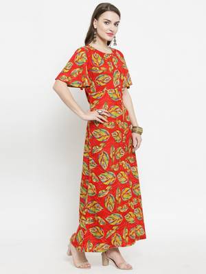 Red woven rayon kurtas-and-kurtis 5