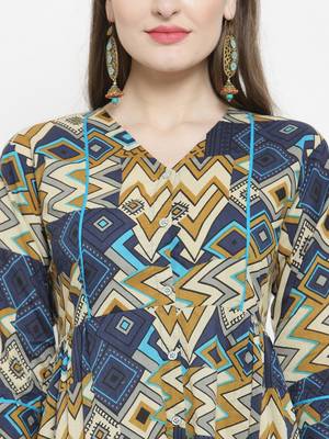 Indibelle Blue woven cotton kurtas-and-kurtis 2